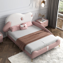 Leather childrens bed Modern simple storage bed 1 2 meters 1 5 meters single bed Italian light luxury style girl princess bed