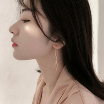 Lukewarm Wind Streaming Suearrings 2022 New Style Superior Sense Temperament Extremely Simple Wind S925 Silver Earrings Pendant Women