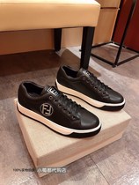 FENDI FENDI Classic double FF letter print low board shoes mens lace-up breathable casual shoes