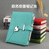  Heart lock password book Creative heart-shaped lock Girl college student travel with lock notebook Couple gift diary