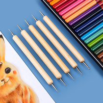 Color lead indentation Pen press line pen without water pen 5 sets model painting press line point flower pen drill Pen pull line pen