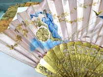 Times Peak Star Collection-Overseas Return to the Qing Dynasty Hollow Gilt Wooden Fan 13 Line Fan