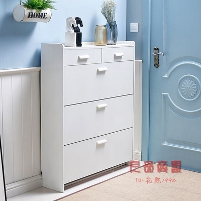 On the new ultra-thin flip shoe cabinet narrow white household door simple modern door Hall hall door entrance dust-proof simple