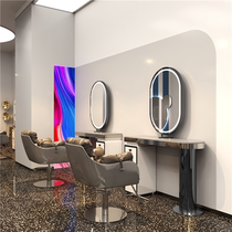 Net red hair salon mirror table Hair salon special barber shop Mirror cabinet One-piece simple trend marble mirror table