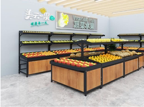 Supermarket Yonghui steel wooden vegetables and fruit display shelves convenience store fresh fruit and vegetable shelves Zhongdao stacker
