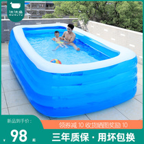 Thickened childrens inflatable swimming pool Household baby baby folding bucket Outdoor adults and children super large paddling pool