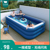 Inflatable swimming pool Household baby childrens swimming bucket folding large outdoor adult baby child air cushion pool garden