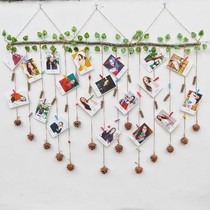 Photo wall decoration wall decoration wall hanging photo creative handmade dry branches hemp rope photo wall pastoral modern simplicity