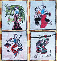 Yunnan Guizhou Miao handmade batik murals ethnic handmade batik decorative paintings home hotel decoration wall paintings