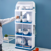 Kitchen tableware storage cabinet bowl storage box drain with lid cup tableware storage box rental room cupboard anti-cockroach