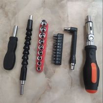 Two-way ratchet multi-function Screwdriver single cross plum blossom hexagon socket universal flexible shaft turning right angle wrench