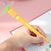 Creative cartoon ballpoint pen Fan Pen student mute handheld mini fan neutral pen Net red cute fan