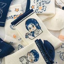 Socks womens spring and summer thin section 2021 new ins super fire daddy shoes net red with summer socks i sub trend cool