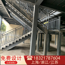  Steel structure staircase attic building steel structure apartment compartment platform Duplex two-story attic room I-beam steel