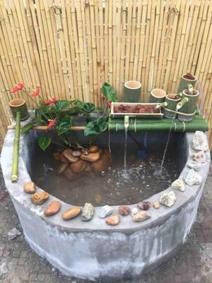 Fish tank home decoration ornaments fish pond water circulation system automatic water flow device fish bamboo water filter