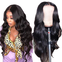 Front lace wig female long curly hair European and American wig lace human hair body wave wigs