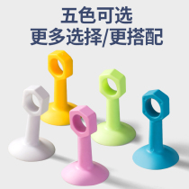 Door suction free hole door stopper Door handle anti-collision pad Silicone wall suction plastic toilet door stopper Toilet door bumper buckle