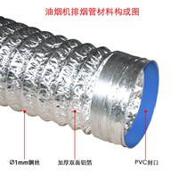 Aluminum foil range hood 100-150-160-170-180-200mm thick double-layer smoke exhaust pipe