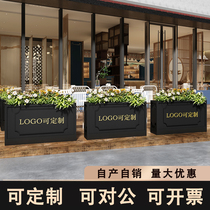 Shopping mall stainless steel flower box custom outdoor flower pot Garden landscape flower pot Town center Wrought iron green plant flower tank