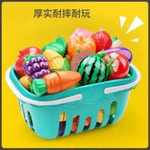Childrens house toys kitchen cut vegetables pizza and fruit toys set Boys and Girls