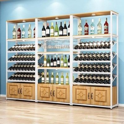 Thickened and thickened material restaurant cabinet red wine cabinet wine cabinet wine cabinet red wine display cabinet wine iron frame load-bearing