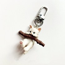 Cute three-dimensional branch cat cartoon Corgi keychain protective cover headset wireless AirPods2 tide shell pendant