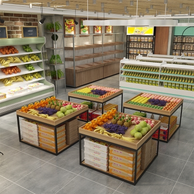 Fruit store Zhongdao Shelf booth promotion desk supermarket convenience store stacker beverage display cabinet display rack double layer