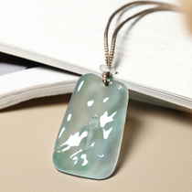 Minyi jade live jade wool ice species natural pendant Jade pendant necklace Fashion jewelry Wild couple
