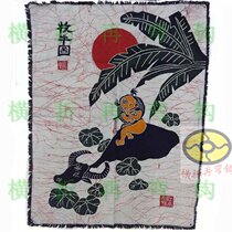 Ethnic style wall painting characteristic batik-cattle map culture Lane dining tea room decoration mural wall hanging