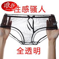 Langtha 1 3 full transparent underwear female ultra crotch mesh sexy lace middle - sized lace 3