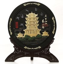Wuhan characteristic charcoal carving crafts ornaments Yellow Crane Tower tourist souvenirs home accessories to give leaders business gifts