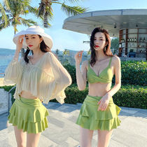 Swimsuit female sexy belly thin split ins Super fairy three-piece student Korean Conservative bikini