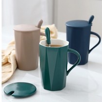 Simple ceramic mug cup Female household water cup Male personality creative trend couple cup Coffee cup large capacity
