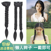 Square dance long braided double ponytail wig braids children dance small braids in the Republic of China