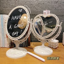 diy mirror advanced feel cosmetic mirror on the table handle multifunctional Princess vanity mirror double-sided