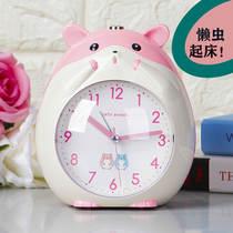Alarm clock get up artifact children Girl cartoon snooze talking students use cute bedroom mute bedside clock