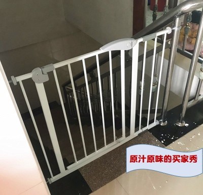 Baby door blocking security door guardrail barrier fence indoor non-perforated stairway door baffle children anti-fall
