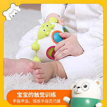 Baby hand grab ball Pull hole toy Touch tactile perception Grip training puzzle 0-1 years old early education 3-6 months baby