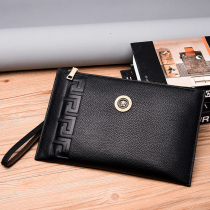 Mens handbag Genuine Leather Tide Casual Handbag for men Soft Bull Leather Minimalist personality clip Young letter envelope