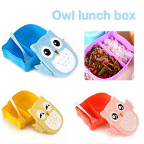 Portable Food Container Storage Box Kids Cute Cartoon Owl Lu