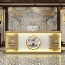 New Chinese cash register counter beauty salon clothing store bar counter milk tea shop counter cash register table solid wood company front desk