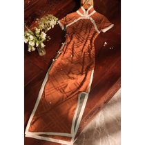 Siteng cheongsam 2021 New Girl improved version retro temperament old Shanghai satin dress autumn Long