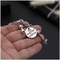 Accessories Wild hot sale Europe and the United States Creative fun street fitness barbell No matter wbere keychain
