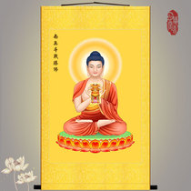 HD Fighting Buddha Portrait Monkey King Buddha Statue Painting Buddhist Buddha Hall Home Scrolling Painting Silk Painting