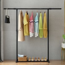 Indoor drying rack floor-to-ceiling household balcony drying rack simple telescopic folding clothes rack bedroom single pole hanger