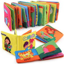12 three-dimensional baby cloth book early education toys English Palm book Animal digital cognitive foreign trade
