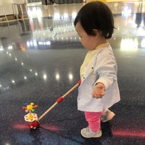 Baby children baby wooden toddler duckling single rod hand push and pull toys for 1-2 and a half years old boys and girls