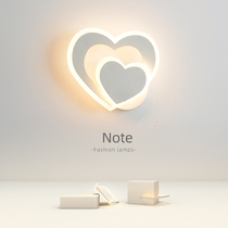 Bedhead lamp bedroom LE wall lamp 2022 new network red minimal modern creative heart - shaped living room TV background wall lamp