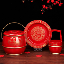 Sun bucket three-piece set of red bucket happy bucket wedding items for wedding