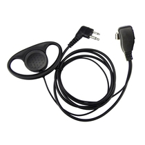 2 Pin Advanced D Shape Clip-Ear Ptt Headset Earpiece Mic
